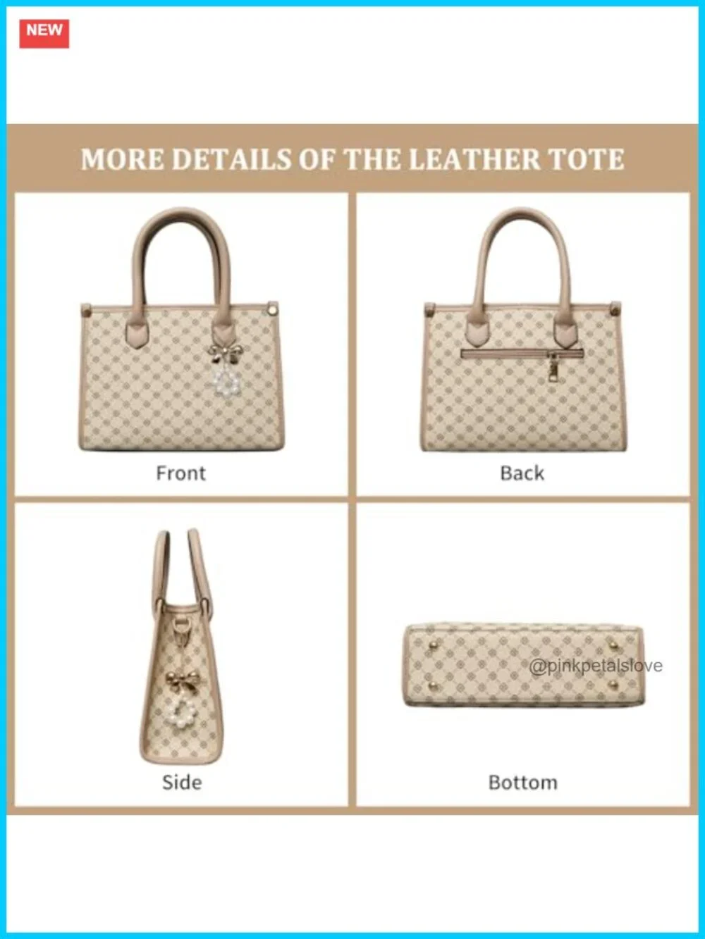 3-Piece PU Leather Satchel Purse Set with Adjustable Shoulder Strap